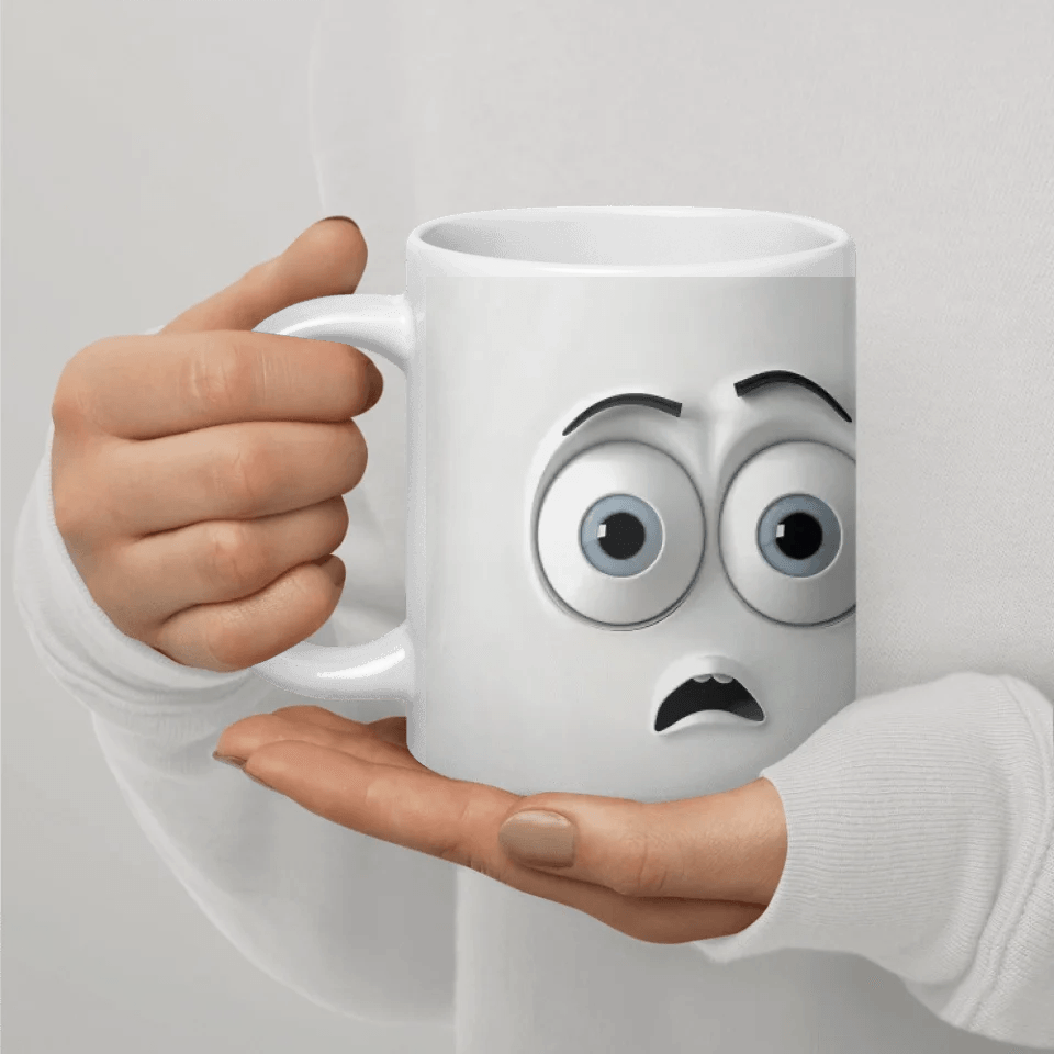 Custom 3D Surprised Face Mug - ARTFULANE