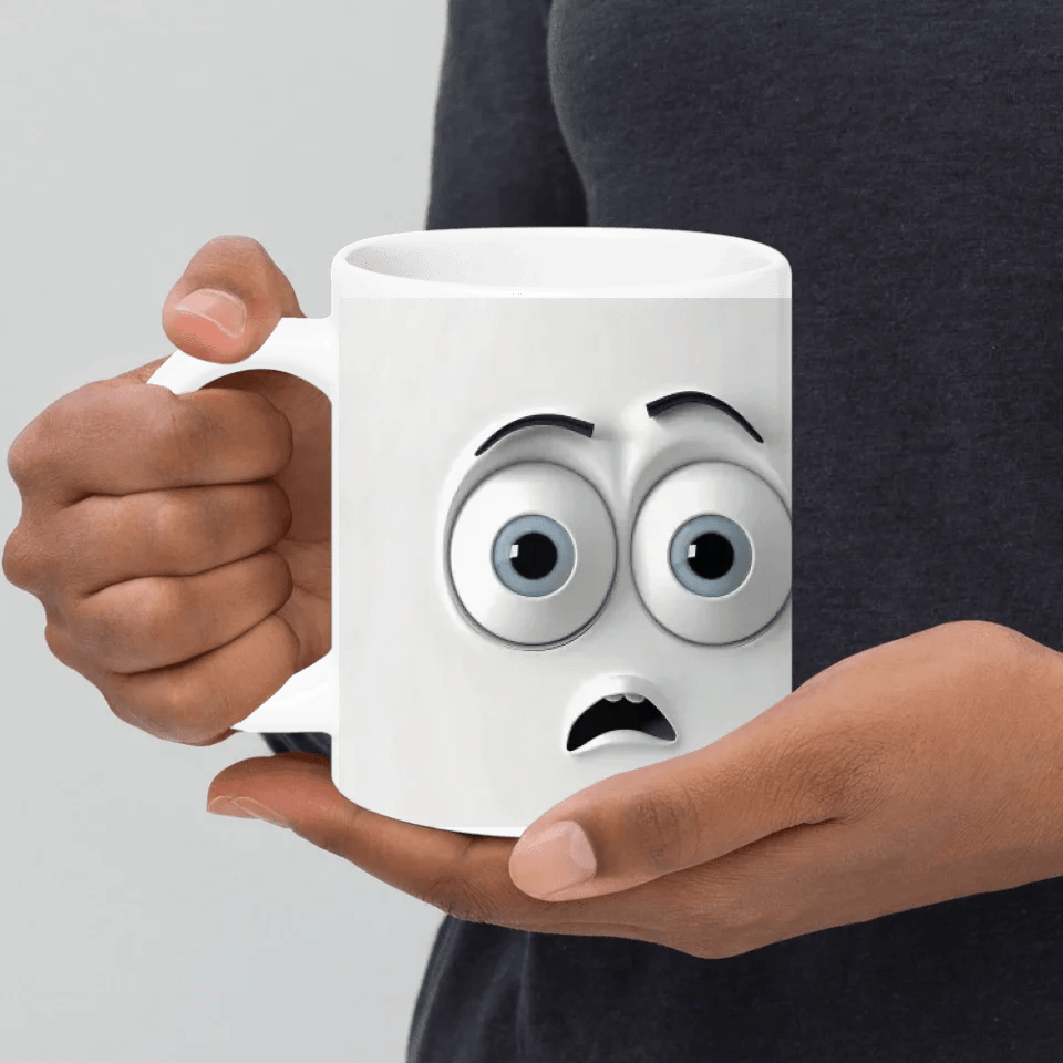 Custom 3D Surprised Face Mug - ARTFULANE