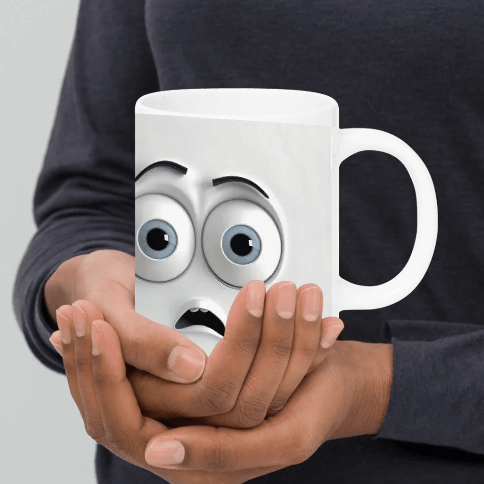 Custom 3D Surprised Face Mug - ARTFULANE