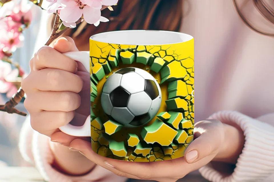 Custom 3D Soccer Ball Mug - ARTFULANE