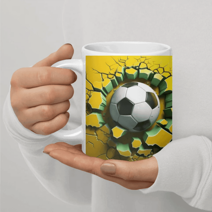 Custom 3D Soccer Ball Mug - ARTFULANE