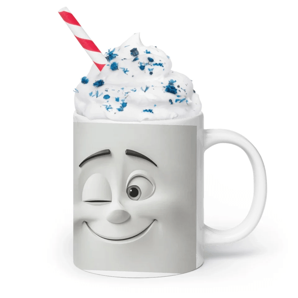 Custom 3D Winking Cartoon Face Mug - ARTFULANE