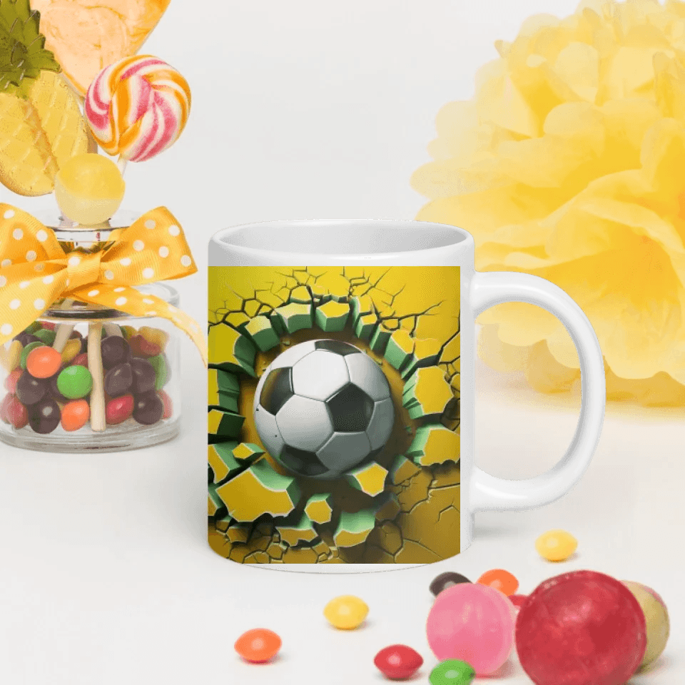 Custom 3D Soccer Ball Mug - ARTFULANE