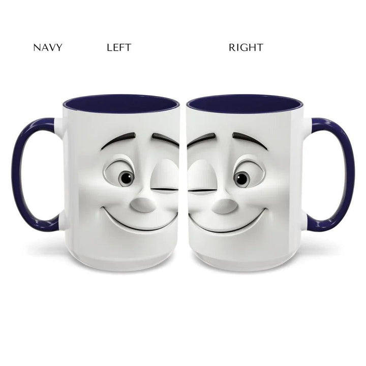 Custom 3D Winking Cartoon Face Mug - ARTFULANE