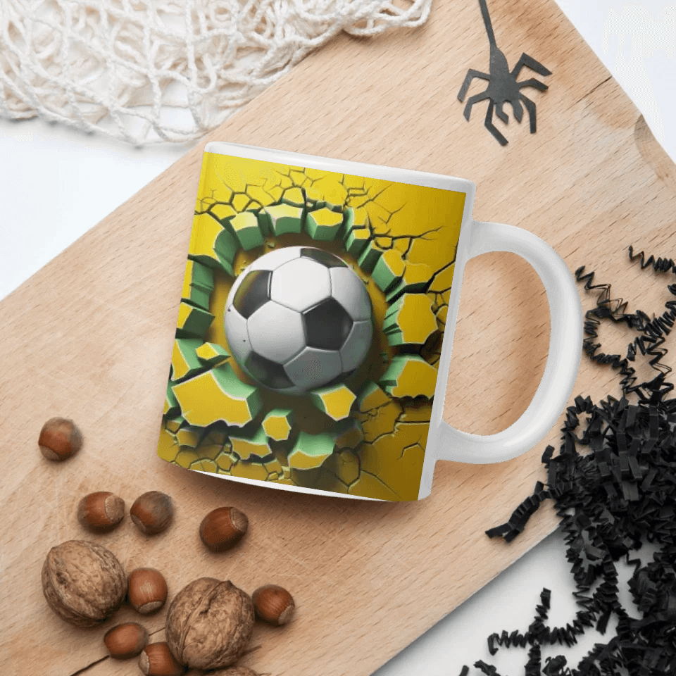 Custom 3D Soccer Ball Mug - ARTFULANE