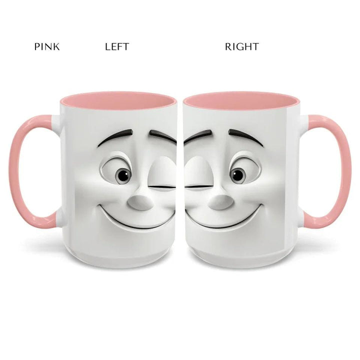 Custom 3D Winking Cartoon Face Mug - ARTFULANE