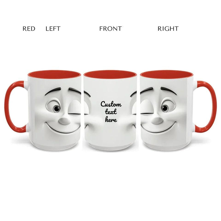 Custom 3D Winking Cartoon Face Mug - ARTFULANE