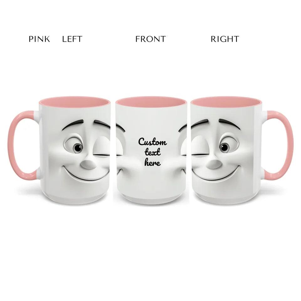 Custom 3D Winking Cartoon Face Mug - ARTFULANE