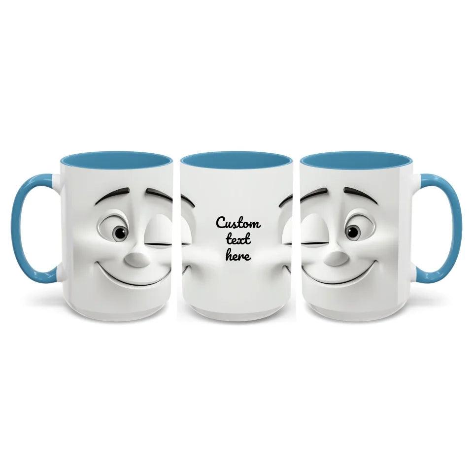 Custom 3D Winking Cartoon Face Mug - ARTFULANE