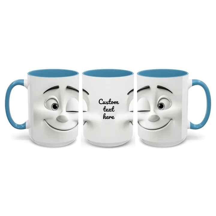 Custom 3D Winking Cartoon Face Mug - ARTFULANE