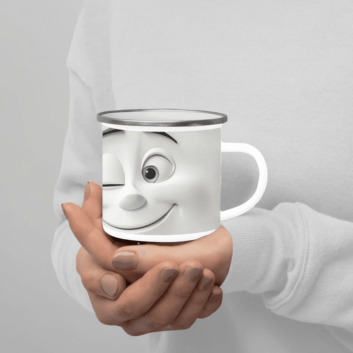 Custom 3D Winking Cartoon Face Mug - ARTFULANE