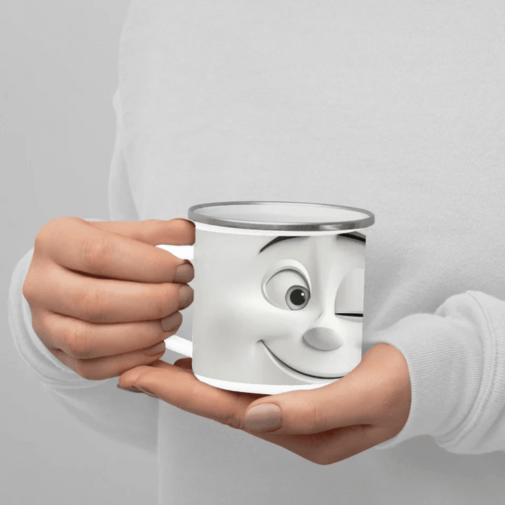 Custom 3D Winking Cartoon Face Mug - ARTFULANE