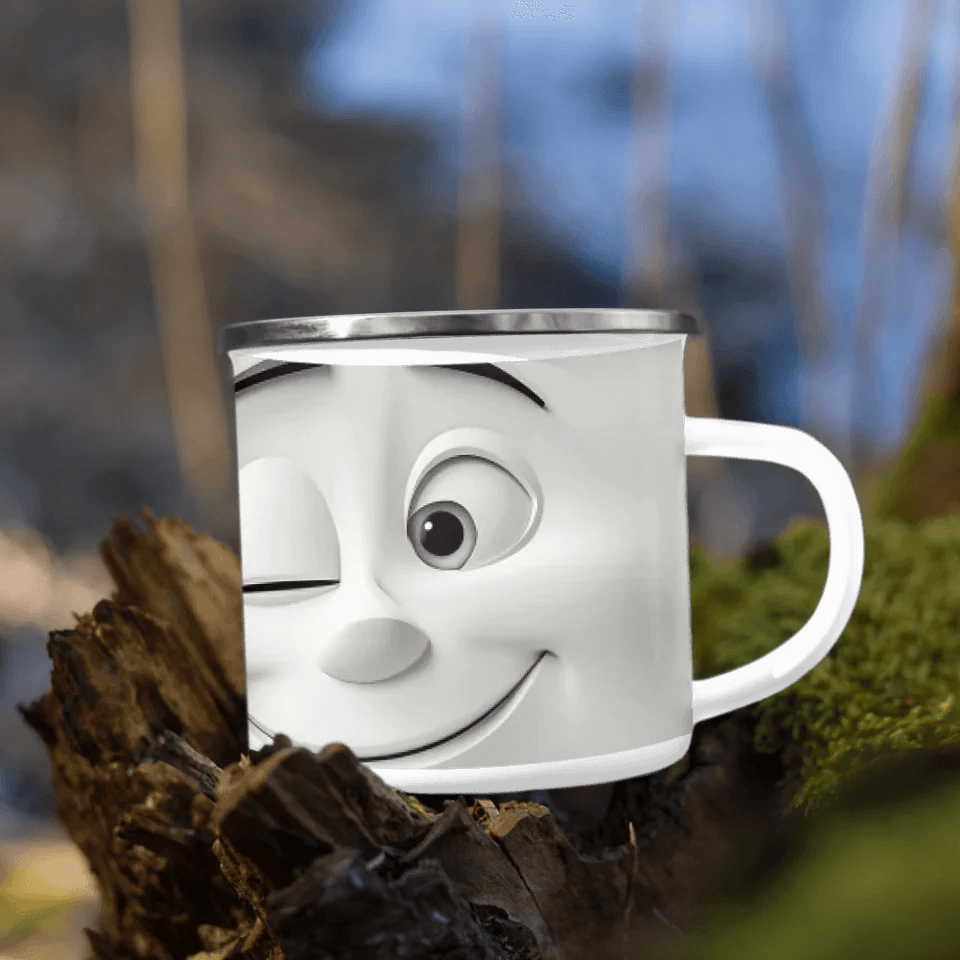 Custom 3D Winking Cartoon Face Mug - ARTFULANE