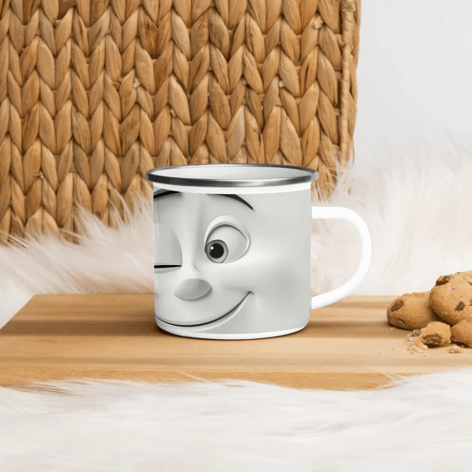 Custom 3D Winking Cartoon Face Mug - ARTFULANE