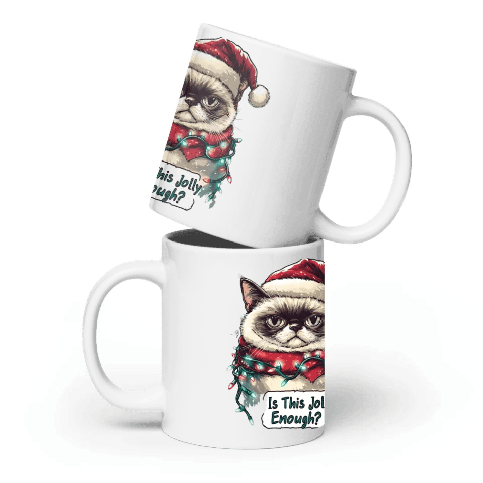 Custom Funny Cat Christmas Mug - ARTFULANE