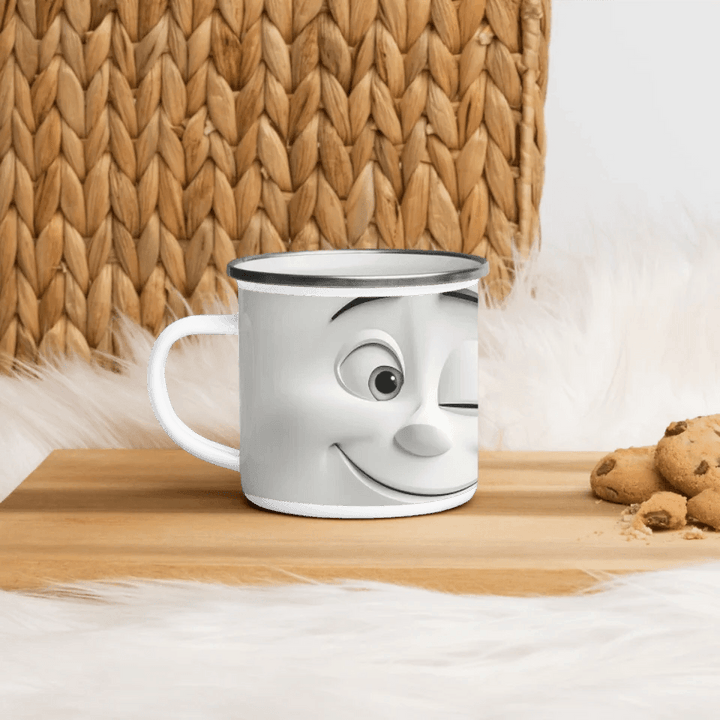 Custom 3D Winking Cartoon Face Mug - ARTFULANE