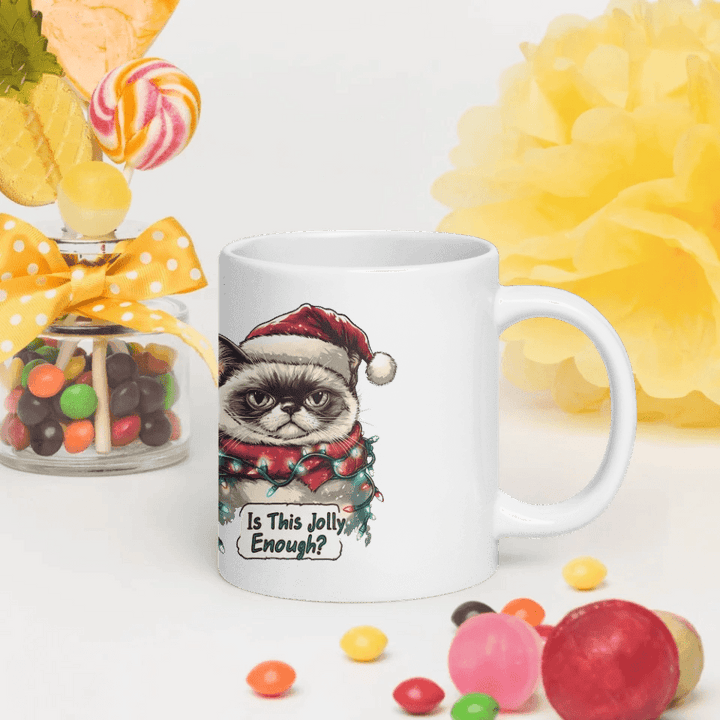 Custom Funny Cat Christmas Mug - ARTFULANE