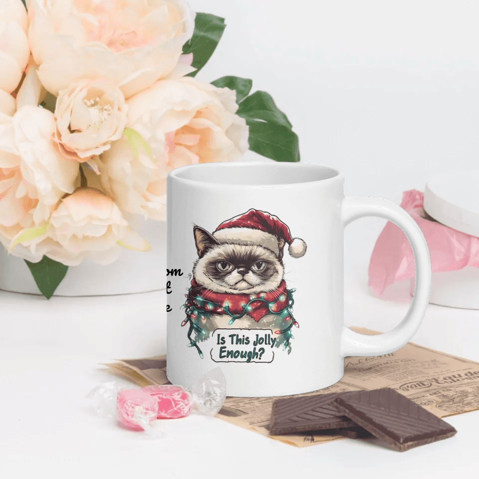 Custom Funny Cat Christmas Mug - ARTFULANE