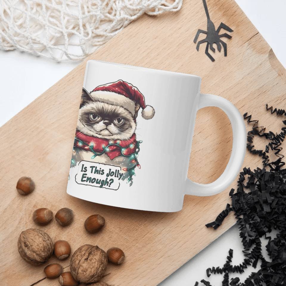 Custom Funny Cat Christmas Mug - ARTFULANE