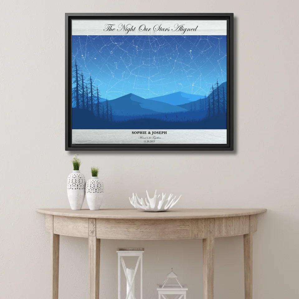 Custom Blue Landscape Star Map - ARTFULANE