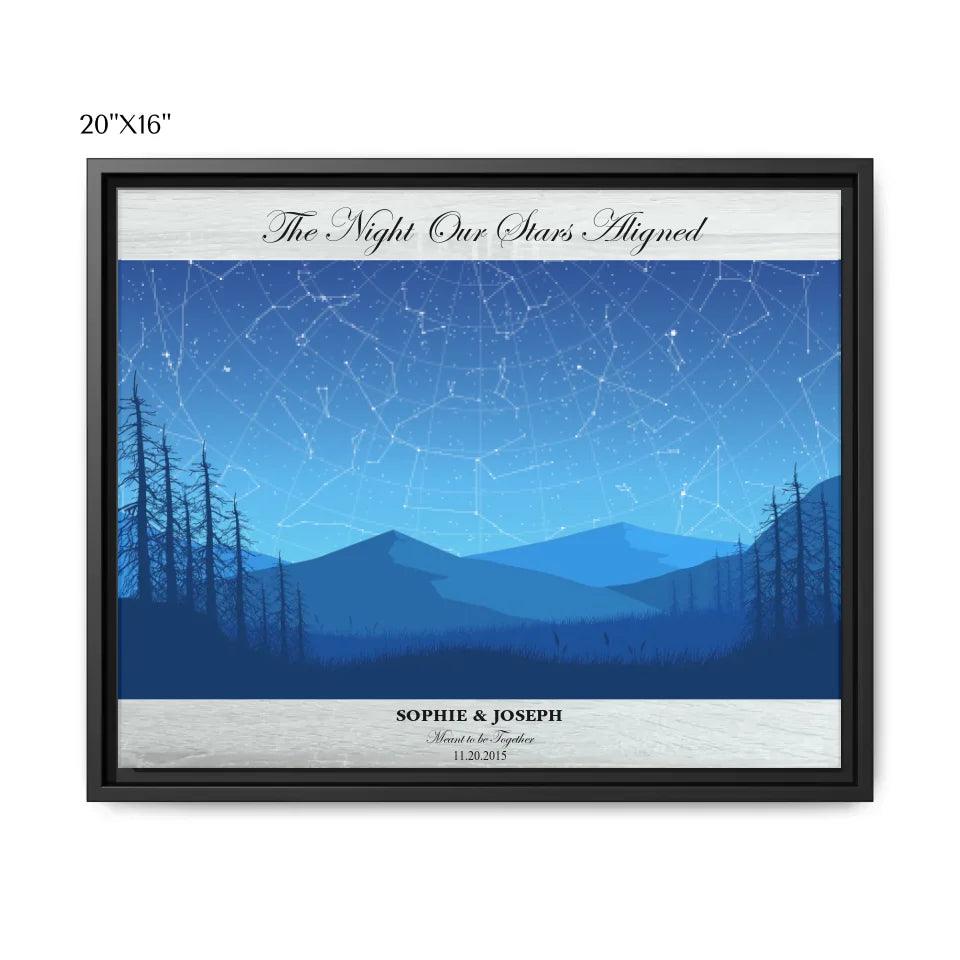 Custom Blue Landscape Star Map - ARTFULANE