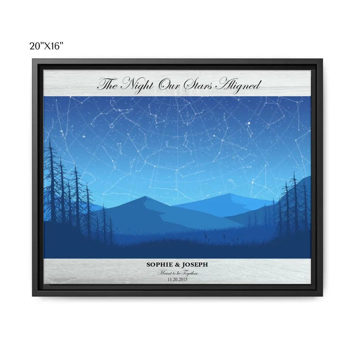 Custom Blue Landscape Star Map - ARTFULANE