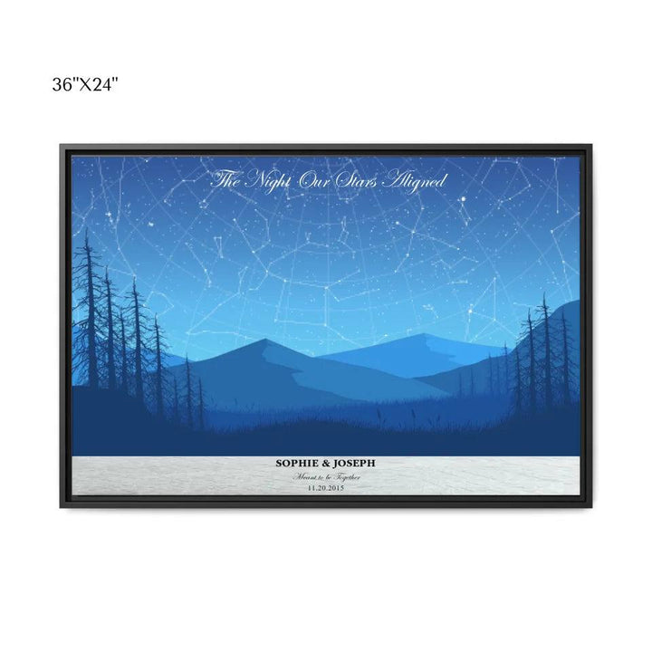 Custom Blue Landscape Star Map - ARTFULANE