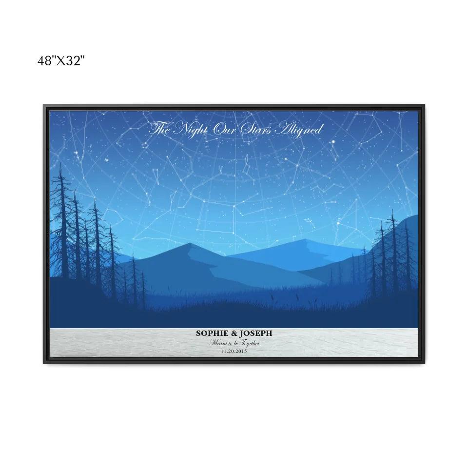 Custom Blue Landscape Star Map - ARTFULANE