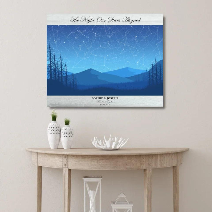 Custom Blue Landscape Star Map - ARTFULANE