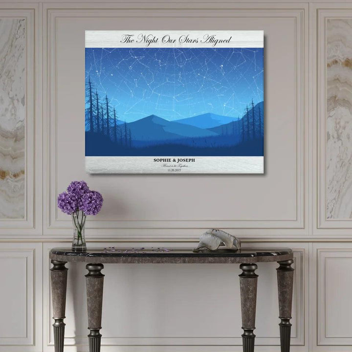 Custom Blue Landscape Star Map - ARTFULANE