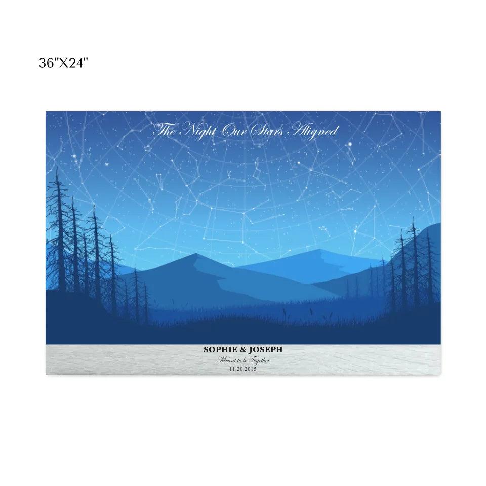 Custom Blue Landscape Star Map - ARTFULANE