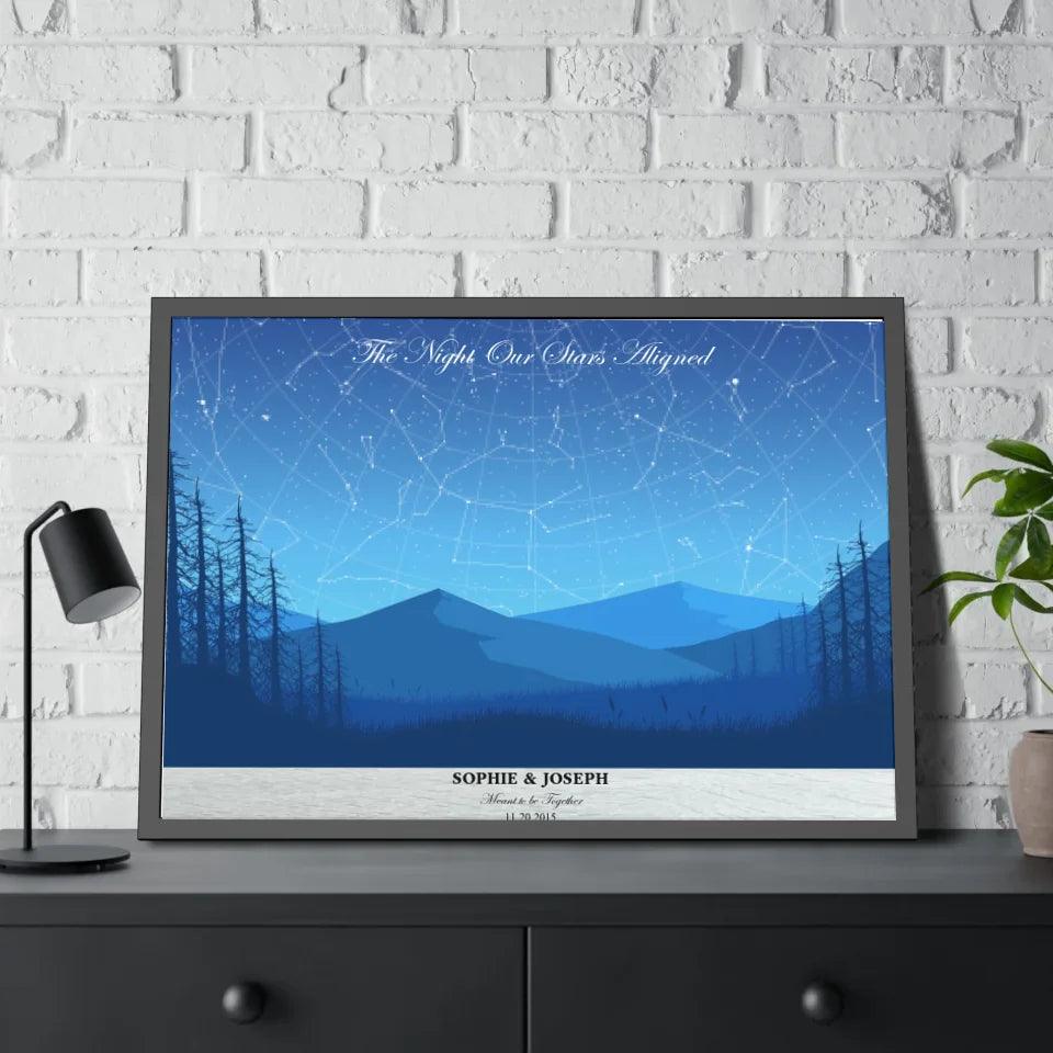 Custom Blue Landscape Star Map - ARTFULANE