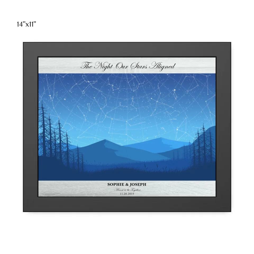 Custom Blue Landscape Star Map - ARTFULANE