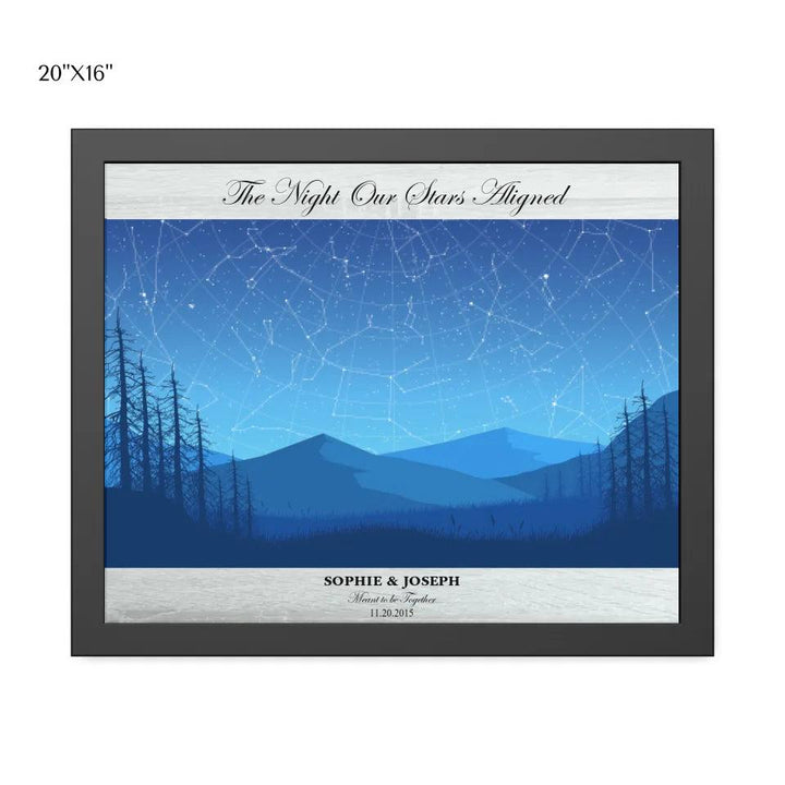 Custom Blue Landscape Star Map - ARTFULANE