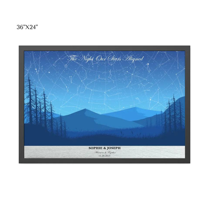 Custom Blue Landscape Star Map - ARTFULANE