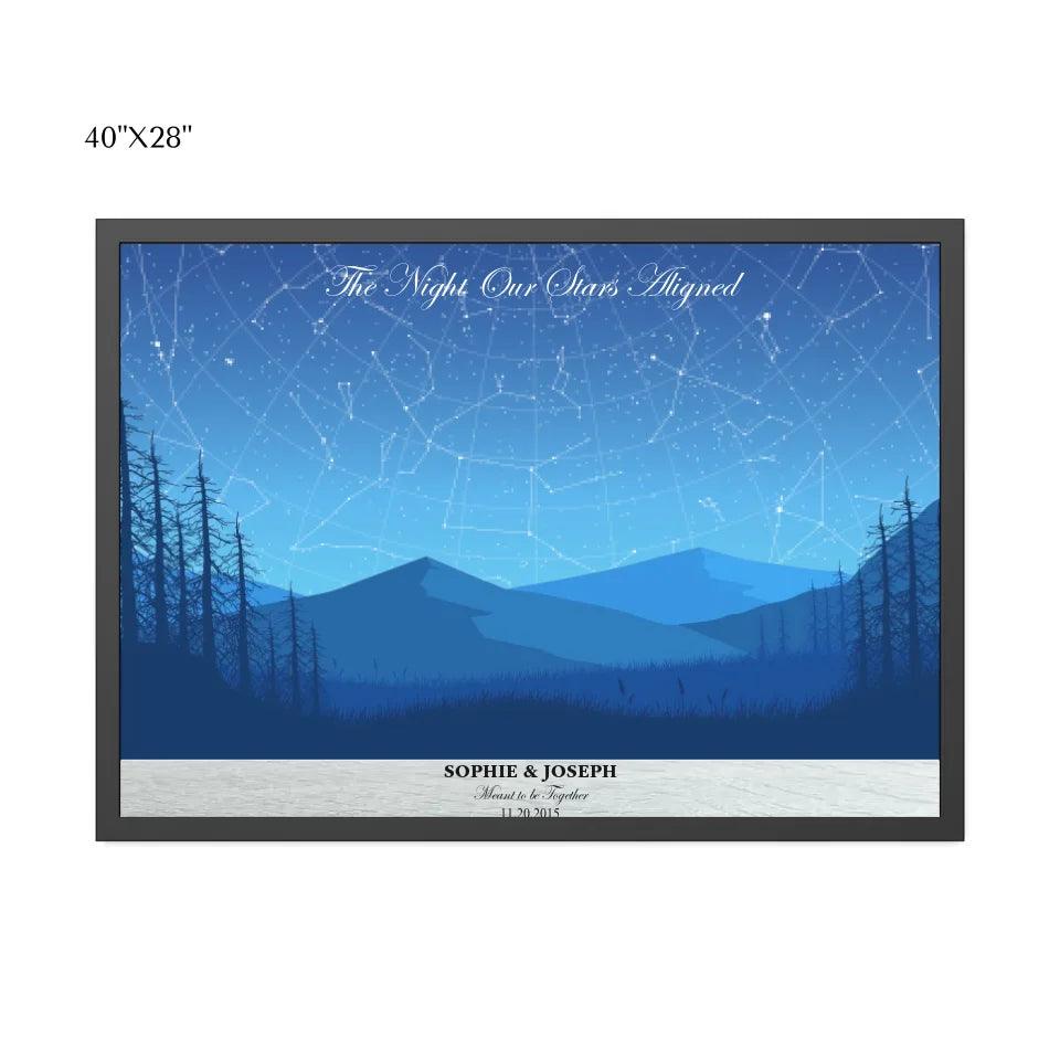 Custom Blue Landscape Star Map - ARTFULANE