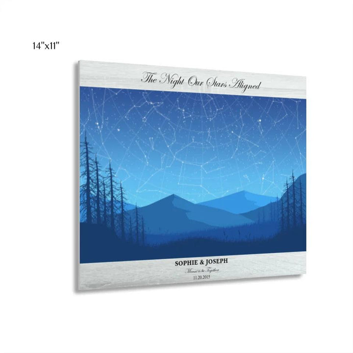 Custom Blue Landscape Star Map - ARTFULANE