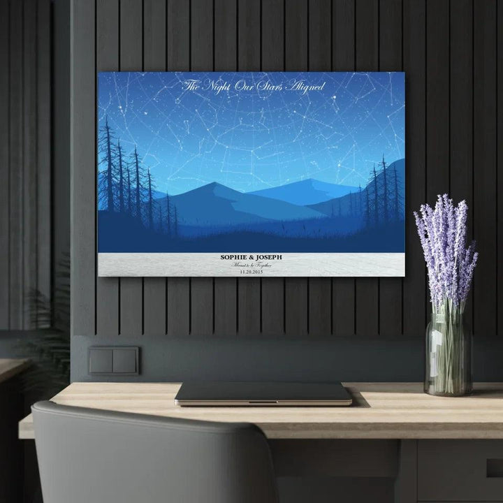 Custom Blue Landscape Star Map - ARTFULANE