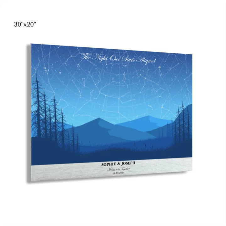 Custom Blue Landscape Star Map - ARTFULANE