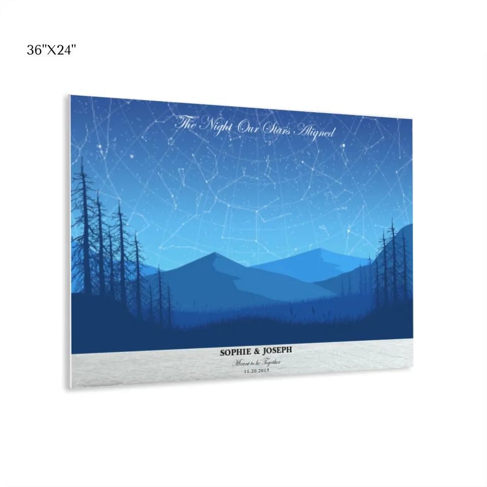 Custom Blue Landscape Star Map - ARTFULANE