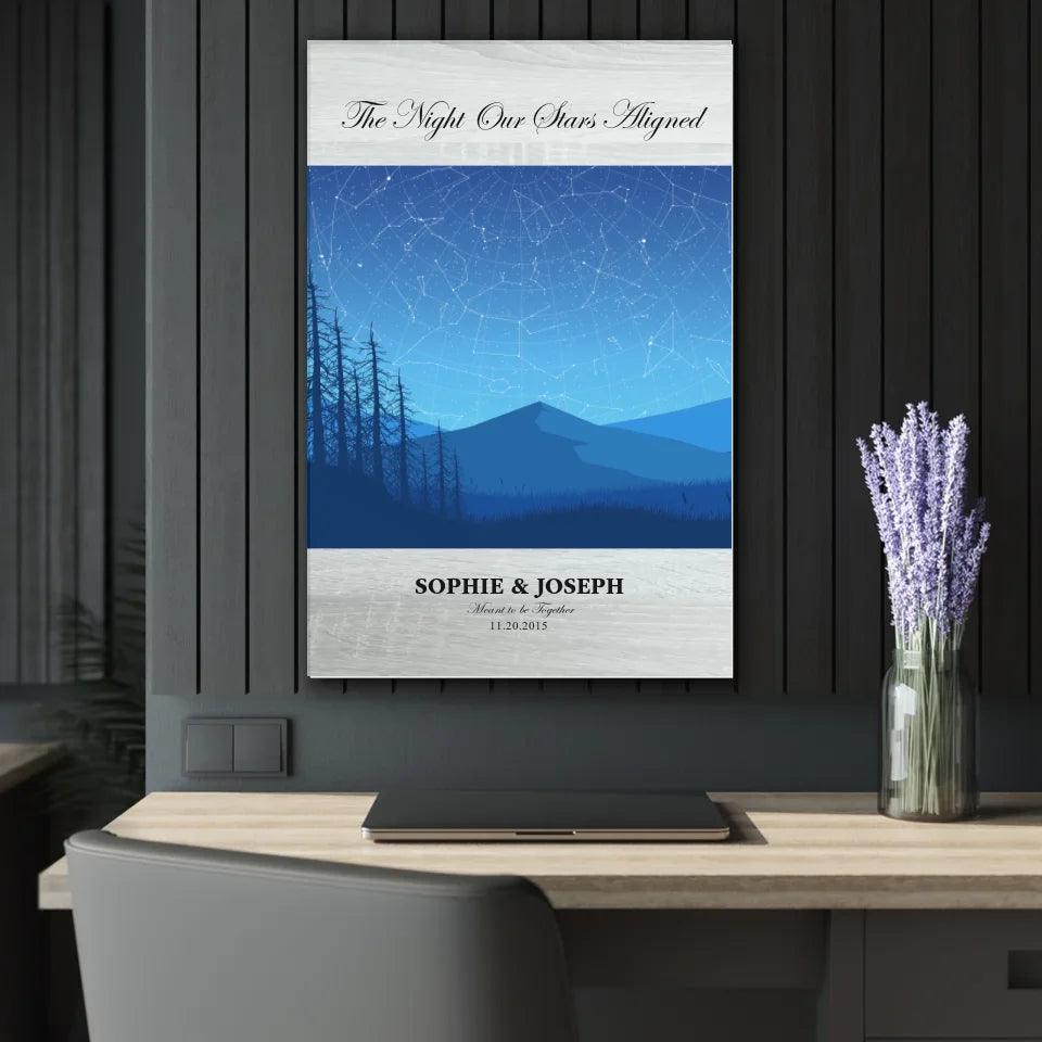 Custom Blue Landscape Star Map - ARTFULANE