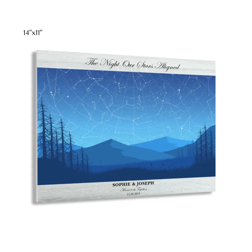 Custom Blue Landscape Star Map - ARTFULANE