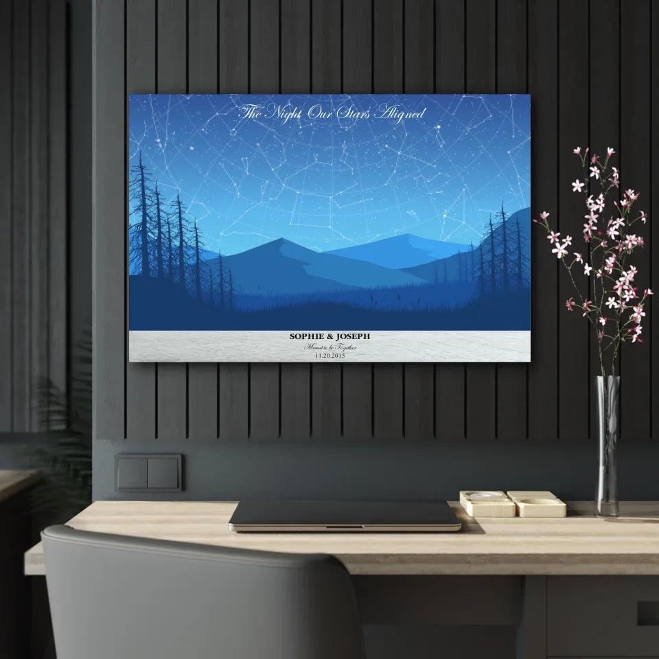 Custom Blue Landscape Star Map - ARTFULANE