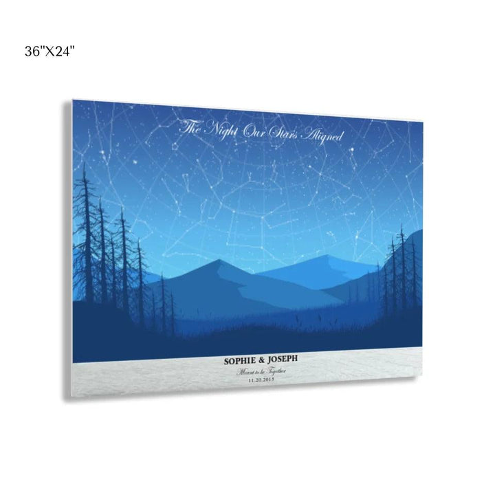 Custom Blue Landscape Star Map - ARTFULANE