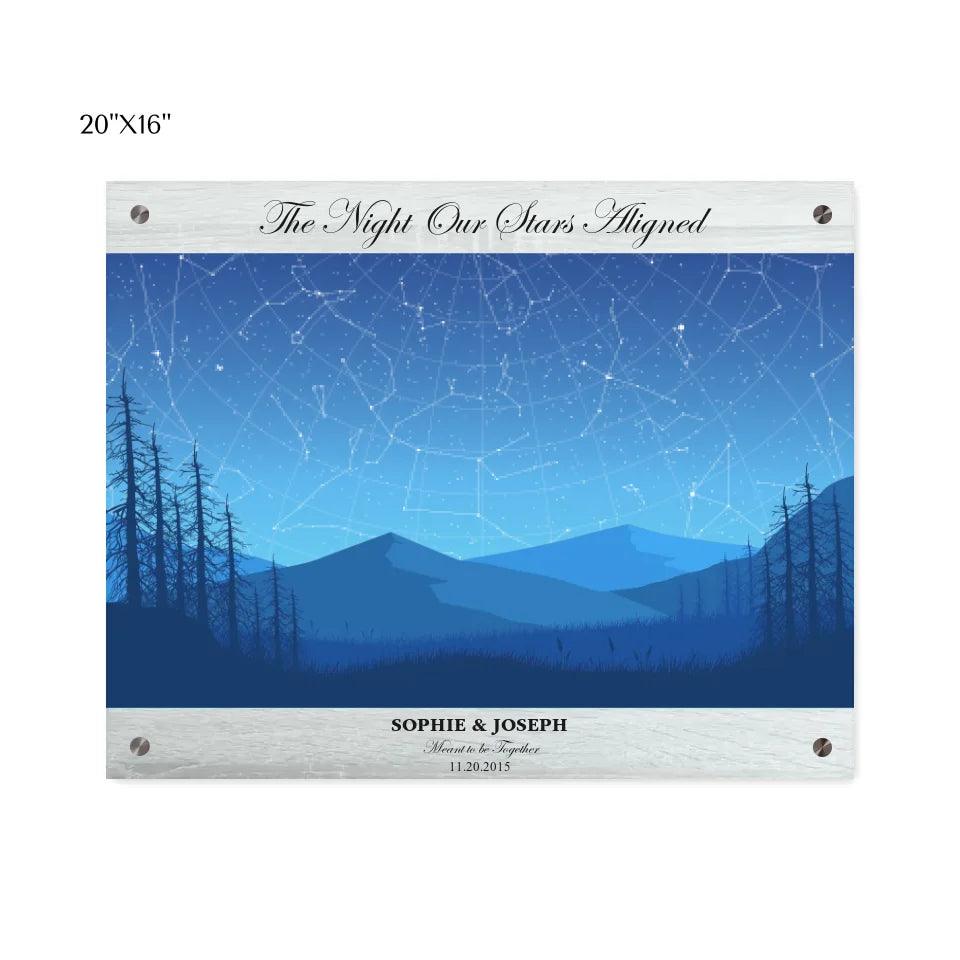 Custom Blue Landscape Star Map - ARTFULANE