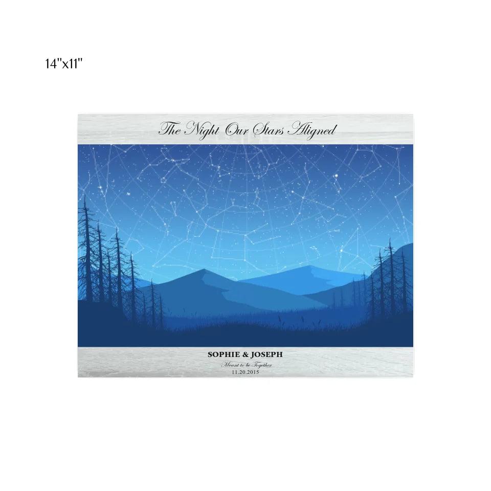 Custom Blue Landscape Star Map - ARTFULANE