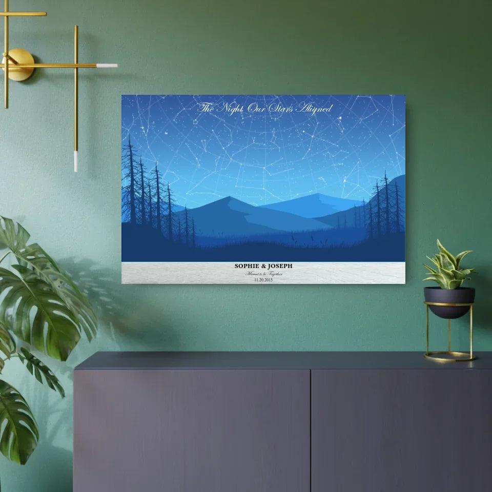 Custom Blue Landscape Star Map - ARTFULANE