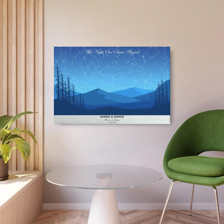 Custom Blue Landscape Star Map - ARTFULANE