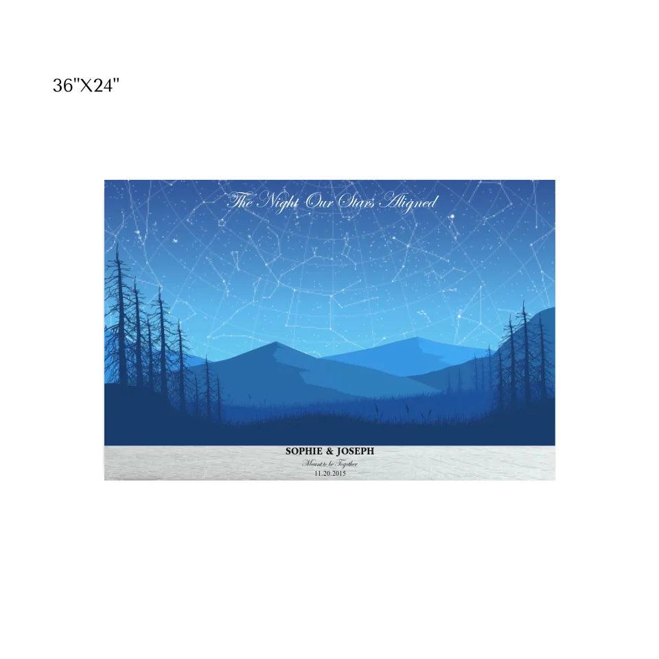 Custom Blue Landscape Star Map - ARTFULANE