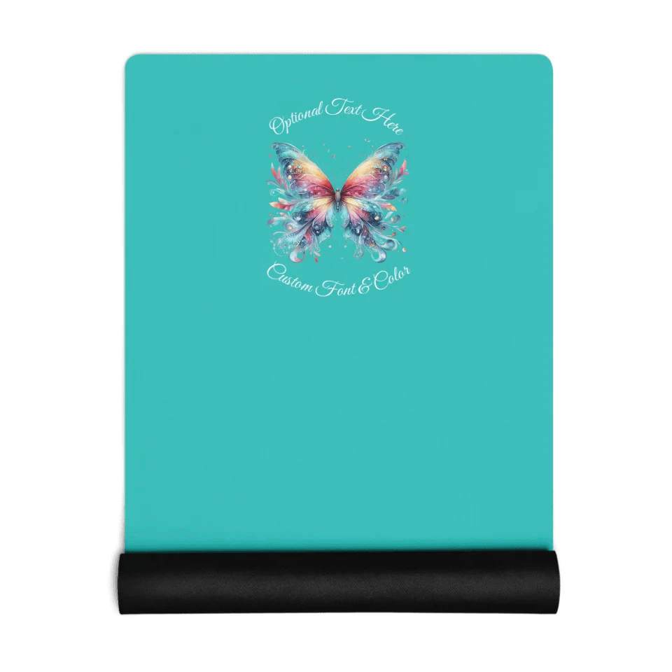 Custom Beautiful Watercolor Butterflies Yoga Mat - ARTFULANE